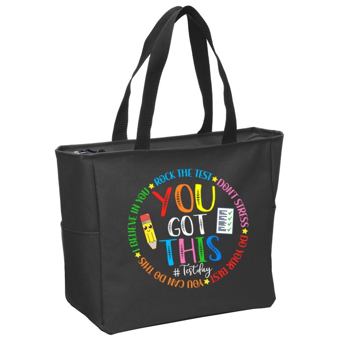 Test Day Rock The Test Teacher Testing Day You Got This Zip Tote Bag