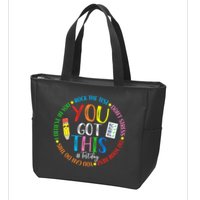 Test Day Rock The Test Teacher Testing Day You Got This Zip Tote Bag