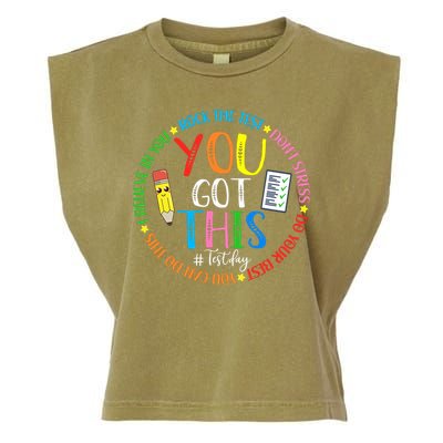 Test Day Rock The Test Teacher Testing Day You Got This Garment-Dyed Women's Muscle Tee