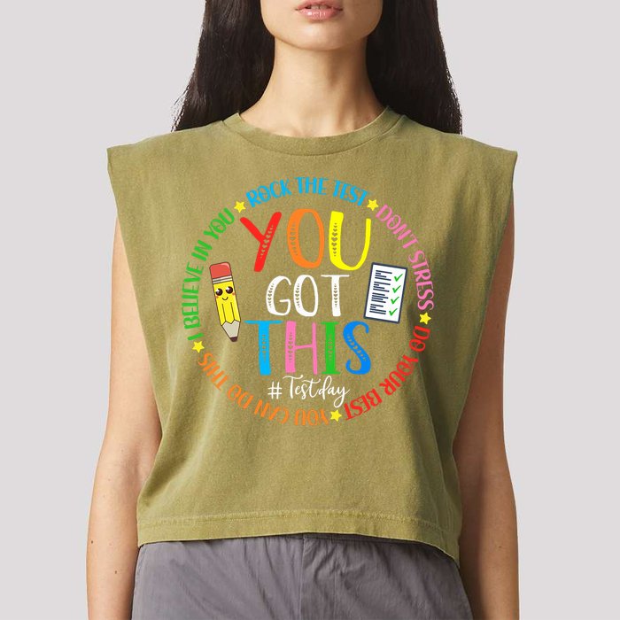 Test Day Rock The Test Teacher Testing Day You Got This Garment-Dyed Women's Muscle Tee