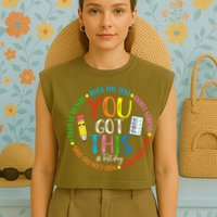 Test Day Rock The Test Teacher Testing Day You Got This Garment-Dyed Women's Muscle Tee