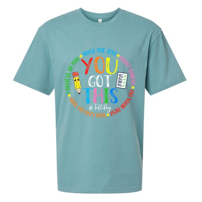 Test Day Rock The Test Teacher Testing Day You Got This Sueded Cloud Jersey T-Shirt
