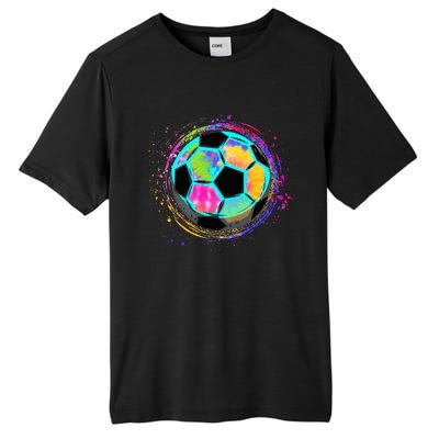 Tie Dye Soccer Ball For All Soccer Lovers Tall Fusion ChromaSoft Performance T-Shirt