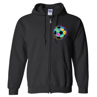 Tie Dye Soccer Ball For All Soccer Lovers Full Zip Hoodie