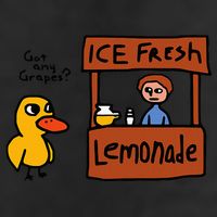 The Duck Song Got Any Grapes Funny Meme 7 Panel Mesh Trucker Snapback Hat