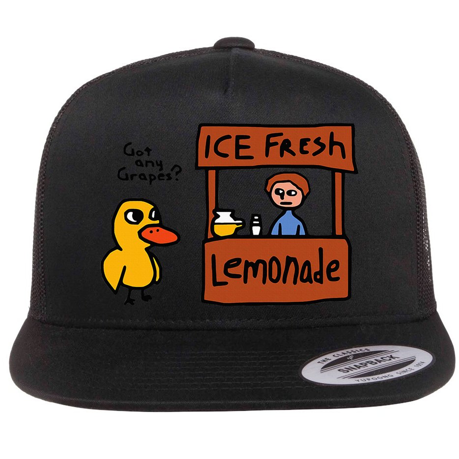 The Duck Song Got Any Grapes Funny Meme Flat Bill Trucker Hat