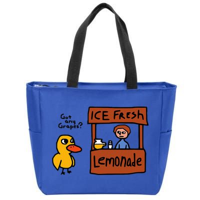 The Duck Song Got Any Grapes Funny Meme Zip Tote Bag