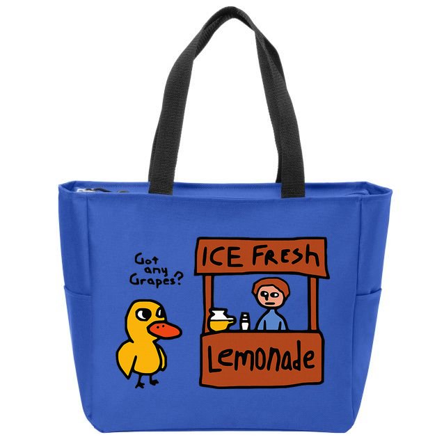 The Duck Song Got Any Grapes Funny Meme Zip Tote Bag
