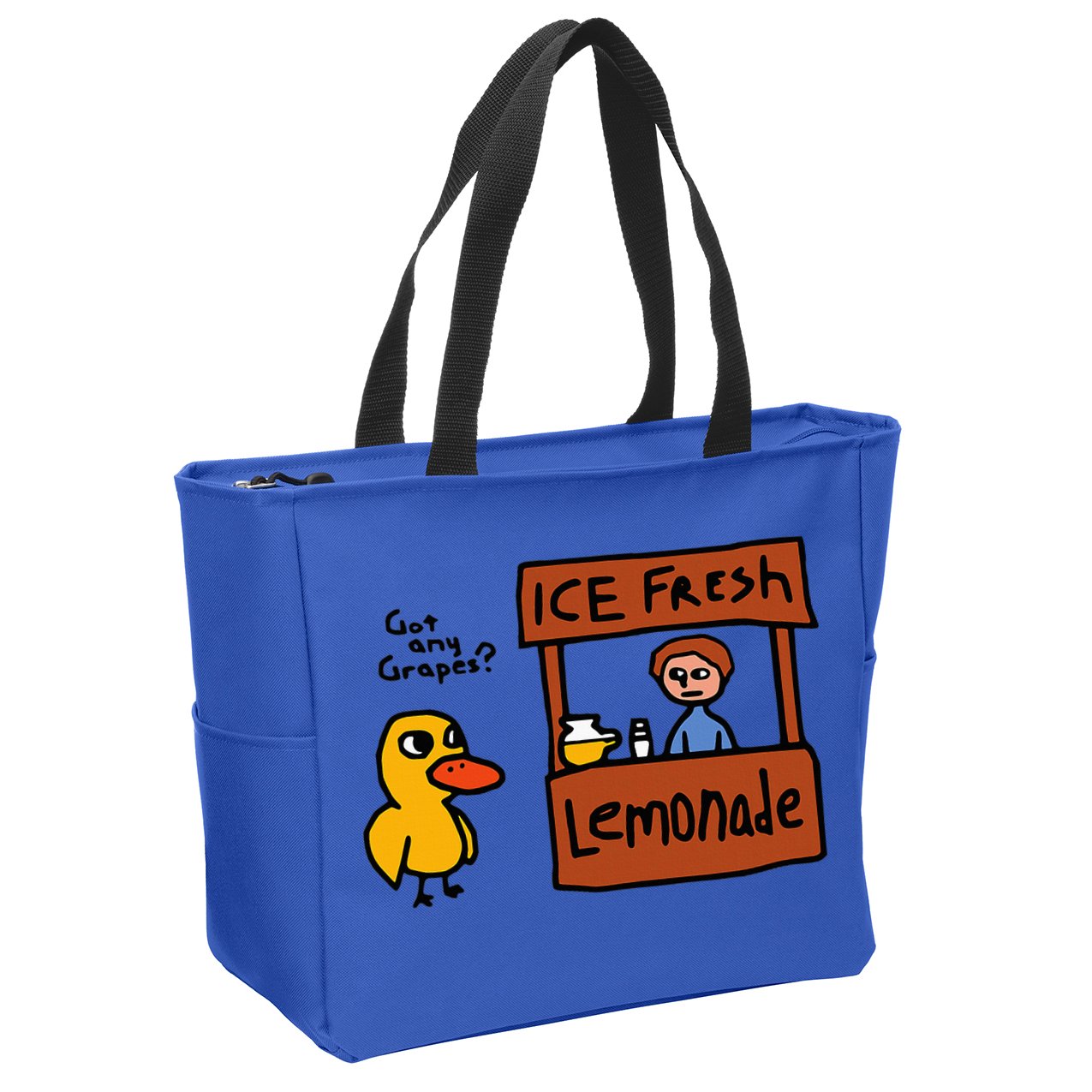 The Duck Song Got Any Grapes Funny Meme Zip Tote Bag