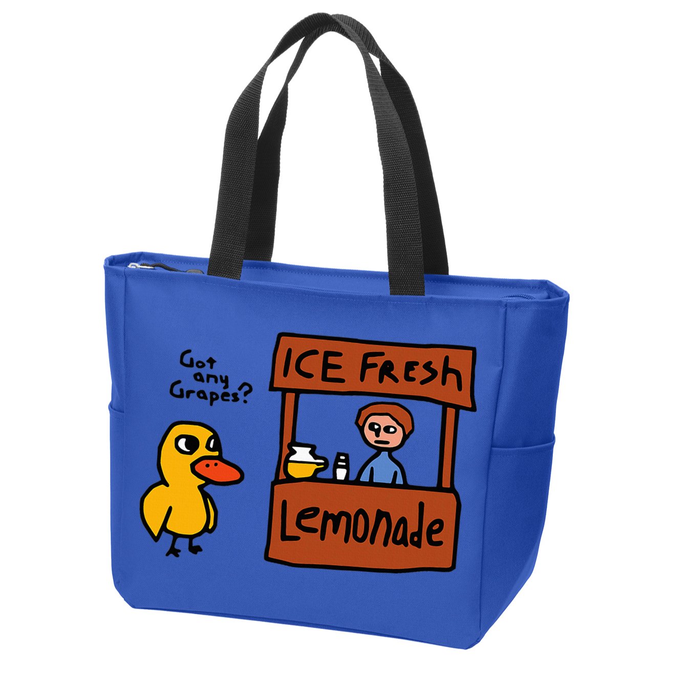 The Duck Song Got Any Grapes Funny Meme Zip Tote Bag