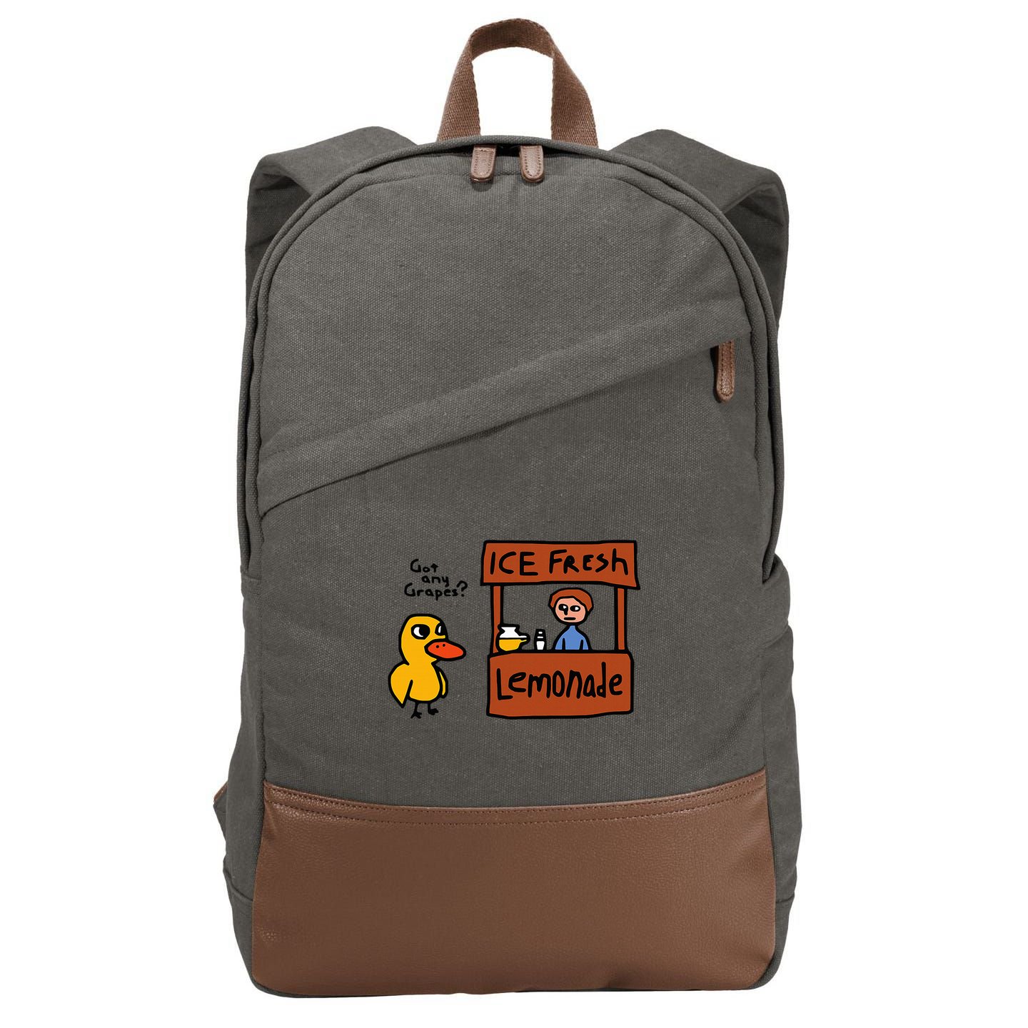 The Duck Song Got Any Grapes Funny Meme Cotton Canvas Backpack