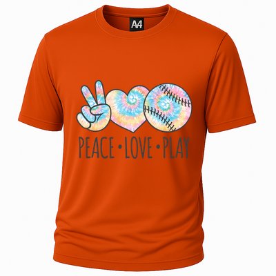 Tie Dye Softball For N Peace Love Play Gift Cooling Performance Crew T-Shirt