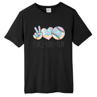 Tie Dye Softball For N Peace Love Play Gift Tall Fusion ChromaSoft Performance T-Shirt