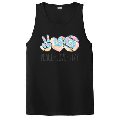 Tie Dye Softball For N Peace Love Play Gift PosiCharge Competitor Tank