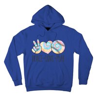 Tie Dye Softball For N Peace Love Play Gift Hoodie