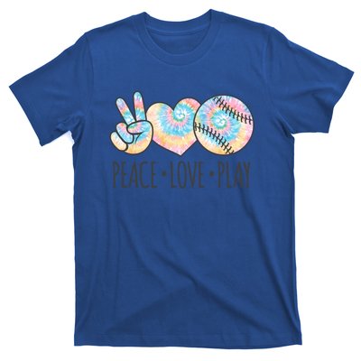 Tie Dye Softball For N Peace Love Play Gift T-Shirt