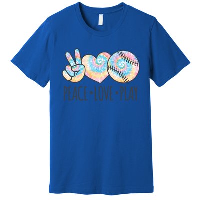 Tie Dye Softball For N Peace Love Play Gift Premium T-Shirt