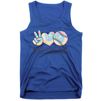 Tie Dye Softball For N Peace Love Play Gift Tank Top