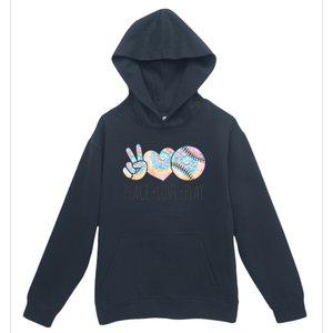 Tie Dye Softball For N Peace Love Play Gift Urban Pullover Hoodie