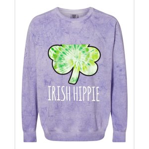 Tie Dye Shamrock Irish Hippie Clover Saint Patricks Day Colorblast Crewneck Sweatshirt