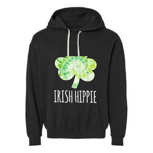 Tie Dye Shamrock Irish Hippie Clover Saint Patricks Day Garment-Dyed Fleece Hoodie