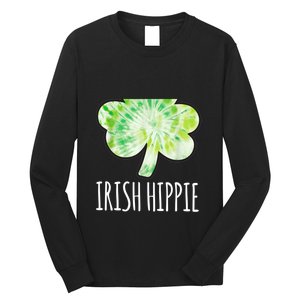 Tie Dye Shamrock Irish Hippie Clover Saint Patricks Day Long Sleeve Shirt