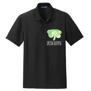 Tie Dye Shamrock Irish Hippie Clover Saint Patricks Day Dry Zone Grid Polo