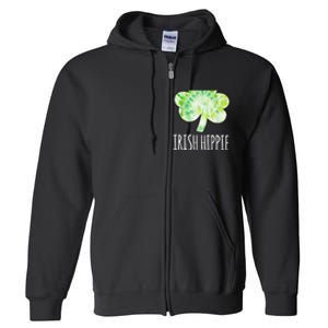 Tie Dye Shamrock Irish Hippie Clover Saint Patricks Day Full Zip Hoodie