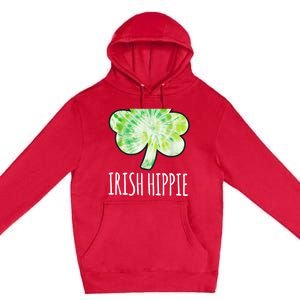 Tie Dye Shamrock Irish Hippie Clover Saint Patricks Day Premium Pullover Hoodie