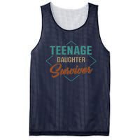 Teenage Daughter Survivor Funny Vintage Fathers Day Mesh Reversible Basketball Jersey Tank