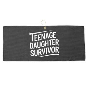 Teenage Daughter Survivor Fathers Day Dad Joke Large Microfiber Waffle Golf Towel