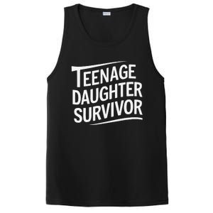 Teenage Daughter Survivor Fathers Day Dad Joke PosiCharge Competitor Tank