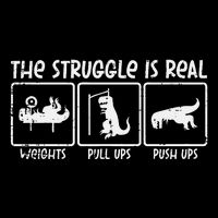 Trex Dino Struggle Is Real Weights Gym Workout Flat Bill Trucker Hat