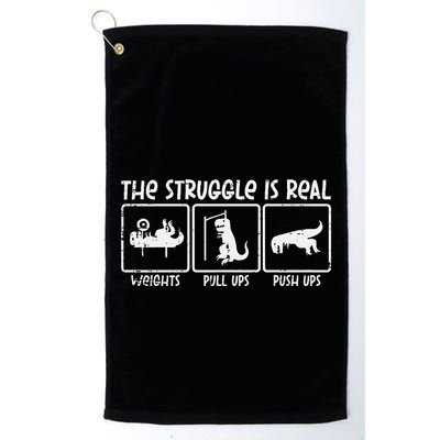 Trex Dino Struggle Is Real Weights Gym Workout Golf Towel