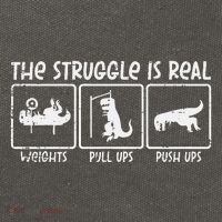 Trex Dino Struggle Is Real Weights Gym Workout Cotton Canvas Backpack