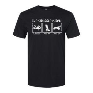 Trex Dino Struggle Is Real Weights Gym Workout Softstyle CVC T-Shirt