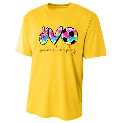 Tie Dye Soccer For Teen Peace Love Play Soccer Cute Gift Performance Sprint T-Shirt