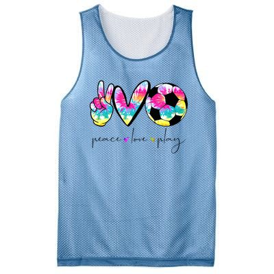 Tie Dye Soccer For Teen Peace Love Play Soccer Cute Gift Mesh Reversible Basketball Jersey Tank