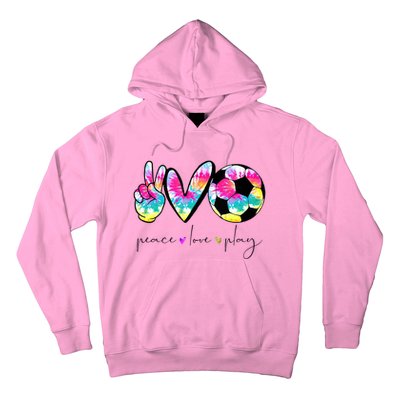 Tie Dye Soccer For Teen Peace Love Play Soccer Cute Gift Hoodie