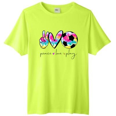 Tie Dye Soccer For Teen Peace Love Play Soccer Cute Gift Tall Fusion ChromaSoft Performance T-Shirt