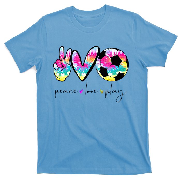 Tie Dye Soccer For Teen Peace Love Play Soccer Cute Gift T-Shirt