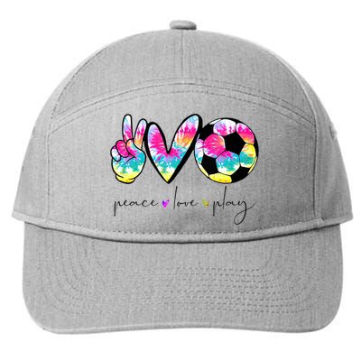 Tie Dye Soccer For Teen Peace Love Play Soccer Cute Gift 7-Panel Snapback Hat