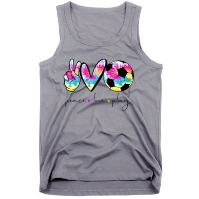 Tie Dye Soccer For Teen Peace Love Play Soccer Cute Gift Tank Top