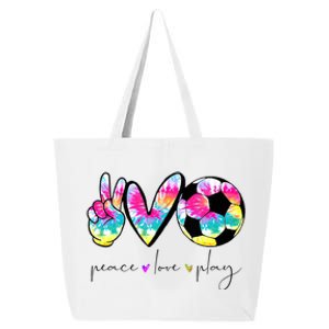 Tie Dye Soccer For Teen Peace Love Play Soccer Cute Gift 25L Jumbo Tote