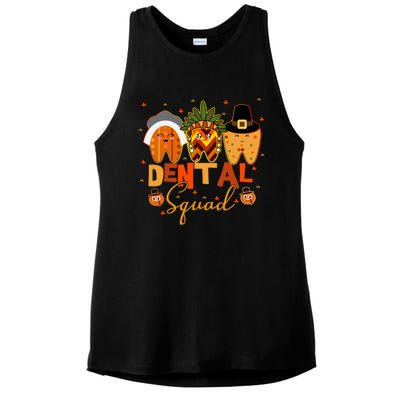 Thanksgiving Dental Squad Group Matching Gift Ladies PosiCharge Tri-Blend Wicking Tank