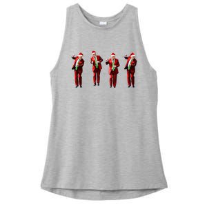 Trump Dance Santa Claus Christmas Xmas Pajamas Holiday Ladies PosiCharge Tri-Blend Wicking Tank