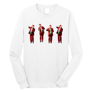 Trump Dance Santa Claus Christmas Xmas Pajamas Holiday Long Sleeve Shirt