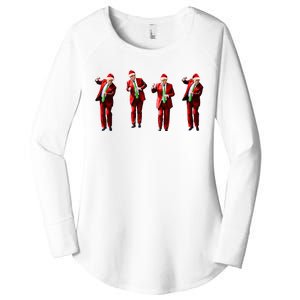 Trump Dance Santa Claus Christmas Xmas Pajamas Holiday Women's Perfect Tri Tunic Long Sleeve Shirt