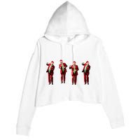 Trump Dance Santa Claus Christmas Xmas Pajamas Holiday Crop Fleece Hoodie