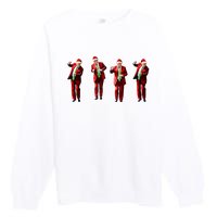 Trump Dance Santa Claus Christmas Xmas Pajamas Holiday Premium Crewneck Sweatshirt